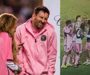 Lionel Messi se vio sorprendido junto con su compañia.