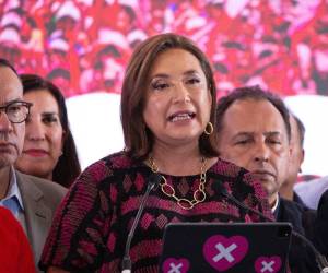 Gálvez brindó un discurso ante simpatizantes en un hotel de Ciudad de México en horas de la madrugada de este lunes 3 de junio.