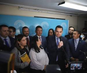 Imagen de archivo de los diputados nacionalistas en una conferencia de prensa.