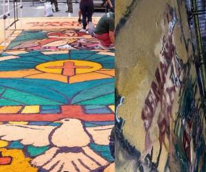 El atractivo de estas alfombras duró pocas horas, a pesar del entusiasmo de los creyentes que celebraban su regreso tras varios años sin realizarse en la ciudad.