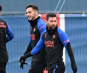 Lionel Messi durante un entrenamiento con el Paris Saint Germain.