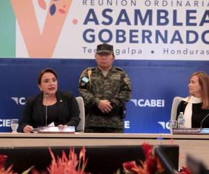 La presidenta de Honduras Xiomara Castro durante su participación,