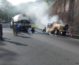 No se ha confirmado cuántas personas estaban dentro del vehículo perteneciente a la Base de Palmerola.
