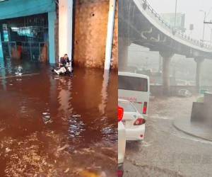 Diferentes puntos en la capital han reportado congestionamiento vial a causa de las inundaciones.