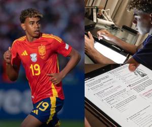 Lamine Yamal cumple con sus responsabilidades estudiantiles en la Eurocopa 2024.