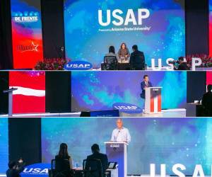 Participación de los candidatos presidenciales del Partido Libertad y Refundación – LIBRE, Partido Liberal y Partido Nacional en conversatorios abiertos realizados en USAP.