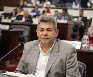Fotografía a Marlon Lara en un curul del Congreso Nacional.