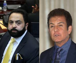 A la izquierda, Luis Redondo, presidente del Congreso Nacional; a la derecha, Salvador Nasralla, designado presidencial.
