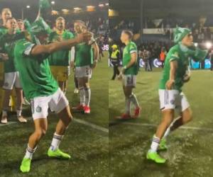 Luis Palma se robó el show en el festejo de campeón del Celtic, campeón de la Liga de Escocia.