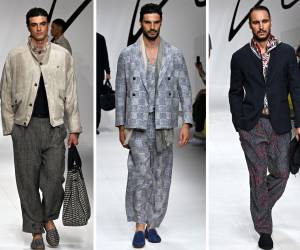 El maestro de la moda italiana Giorgio Armani reveló el lunes una colección masculina primavera-verano 2024 de une elegancia leve, como ingrávida, caracterizada por líneas suaves y materias fluidas.