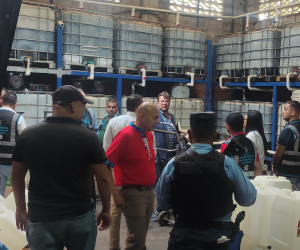 Las inspecciones de las tres instituciones públicas permitió localizar una bodega llena de aceite vegetal de palma africana.