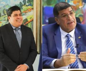 Imagen de Edwin Araque expresidente del Banco Central y Roberto Lagos presidente actual del BCH.