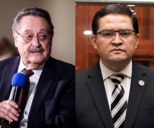 A la izquierda, el exfiscal Edmundo Orellana y a la derecha, Daniel Sibrián, fiscal adjunto saliente.