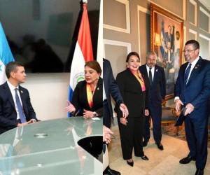 Momento en que la presidenta Xiomara Castro sostendría reuniones bilaterales con sus homólogos de Costa Rica, Rodrigo Chaves y Santiago Peña de Paraguay.