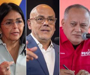 Los hermanos Delcy (izquierda) y Jorge Rodríguez (centro), vicepresidenta y presidente del parlamento venezolano, junto a Diosdado Cabello (derecha), han ejercicido junto a Nicolás Maduro el poder absoluto en Venezuela.
