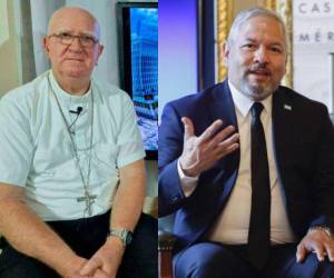 A la izquierda, el arzobispo Miguel Lenihan y a la derecha el canciller Enrique Reina.