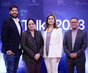 Panelistas de la primera sesión de GOTalks 2023: Sebastián Canahuati, Ana María Reyes, Carlos Mauricio Flores y Ruth Marie Canahuati.