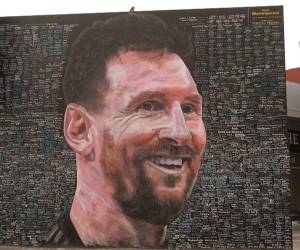 Un mural del astro argentino Lionel Messi en Berazategui se volvió viral