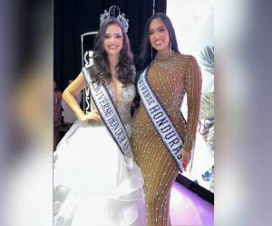 La exMiss Honduras Universo 2020, Cecilia Rossell posó junto a Zuheilyn Clemente, recién coronada Miss Honduras Universo 2023.