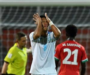 Tomás Sorto no puede creer la decisión del VAR que anuló el empate para Honduras.