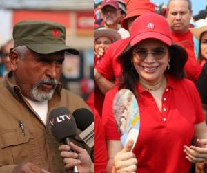 El diputado Juan Barahona y la precandidata presidencial, Rixi Moncada.