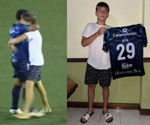 Un aficionado del Pérez Zeledón se metió a la cancha para abrazar a Germán Mejía.