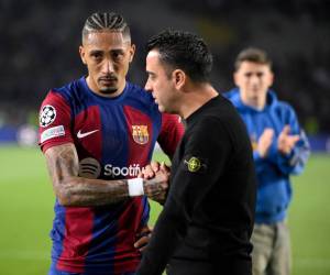 Xavi salió expulsado en el encuentro ante el PSG.