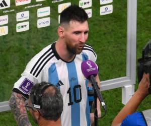 Lionel Messi ofreció declaraciones en zona mixta al finalizar el juego donde Argentina eliminó a Croacia.