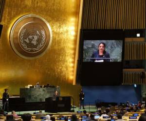 La mandataria hondureña dedicó parte de su discurso para pedir el fin de la guerra entre Ucrania y Rusia, que data de febrero de 2022.