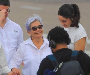 Durante el acto realizado en la Finca Rocío, doña Elvira Alvarado Castillo tomó la palabra ante la militancia nacionalista.