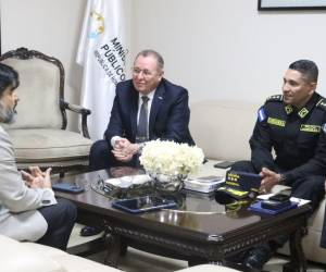 El ministro de Seguridad, el director de la Policía Nacional y el fiscal general de la República.