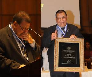 Este viernes, un día antes de la conmemoración del Día del Periodista Hondureño, Jesús Vélez Banegas fue galardonado con el premio Álvaro Contreras, el mayor reconocimiento que un comunicador puede recibir en el país. Aquí las mejores imágenes.