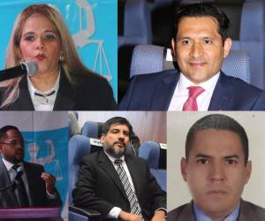 Estos son los rostros de los cinco seleccionados por los miembros de la Junta Proponente, por lo que de ellos deberá salir el próximo fiscal y el fiscal adjunto del Ministerio Público.