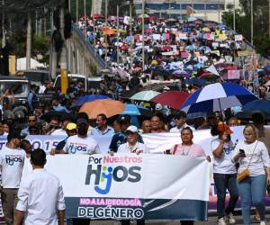 Más de 60,000 hondureños se movilizaron en siete ciudades del país en contra de la Ley de Educación Integral y de la ideología de género.