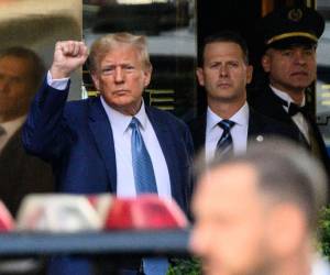 Trump llegó al despacho de la fiscal de Nueva York, Letitia James, en el sur de Manhattan.