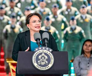 La presidenta de Honduras Xiomara Castro durante el evento.