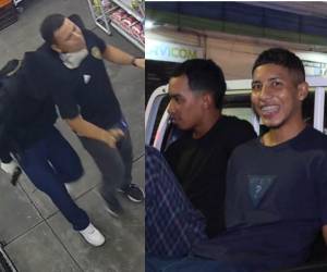 Las cámaras de seguridad del Supermercado Queyma captaron el momento en que los tres asaltantes, encapuchados y armados, intentaron cometer el asalto.