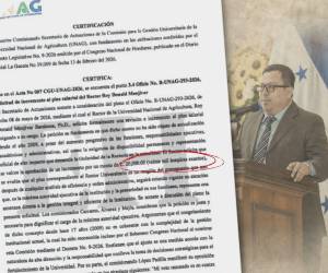 El rector Roy Donando Menjívar, tras asumir el cargo, pidió a la Comisión de Gestión de la Unag la aprobación de un incremento de 20,000 lempiras de plus salarial.