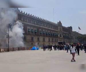 Captura de pantalla de un video que se volvió viral en redes sociales sobre la manifestación.