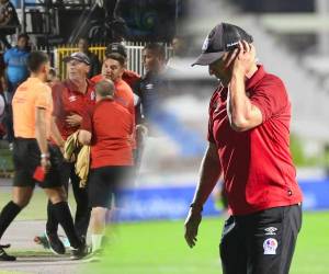 Expulsión de Pedro troglio del Olimpia durante el partido con olancho.