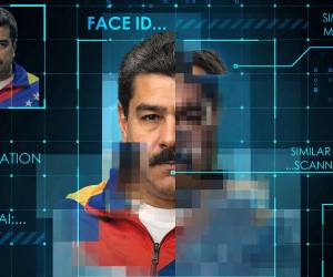 Ilustración sobre deepfakes muestra a Nicolás Maduro dividido entre realidad y simulación, evidenciando riesgos de creer imágenes virales sin verificación.