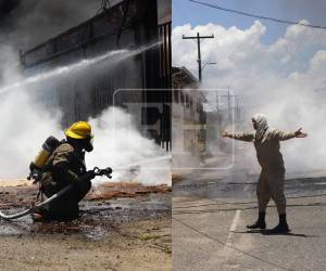 Alrededor de dos horas duró el pavoroso incendio registrado en el barrio Medina de San Pedro Sula, el cual afectó a varias familias.
