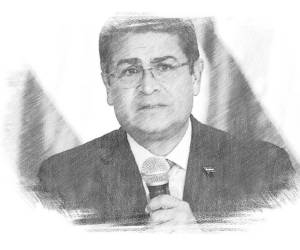 Imagen de archivo en donde se ve a Juan Orlando Hernández cuando era presidente.