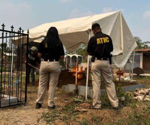 Un equipo del MP, la Fedcv, la ATIC y la Medicina Forense se encargó de la exhumación.