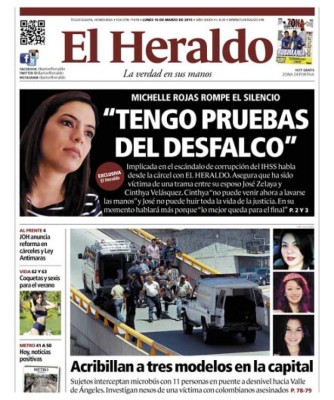 Michelle Rojas: 'Tengo pruebas del desfalco'