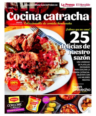 50 recetas de cocina catracha para festejar el mes de la Patria