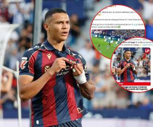 Kervin Arriaga anotó este domingo su primer gol con el Levante en LaLiga de España. Así reaccionaron los medios de comunicación a la anotación del catracho.