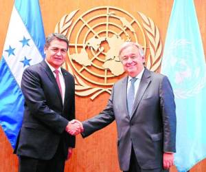El presidente Juan Orlando Hernández se reunió con Antonio Guterres, secretario de la ONU.