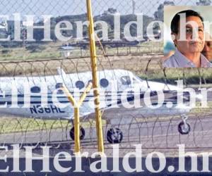 En imágenes exclusivas de EL HERALDO se puede apreciar el avión privado en el que salió esta mañana el exmandatario Rafael Leonardo Callejas hacia Estados Unidos.