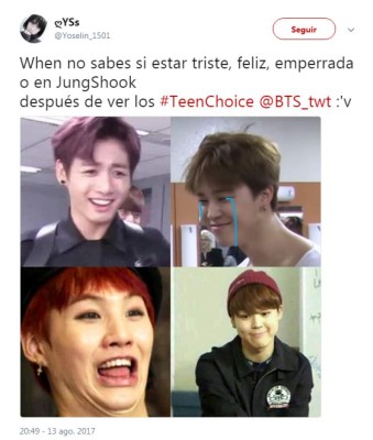 Fanáticos de BTS molestos por raquítica mención en los Teen Choice Awards 2017